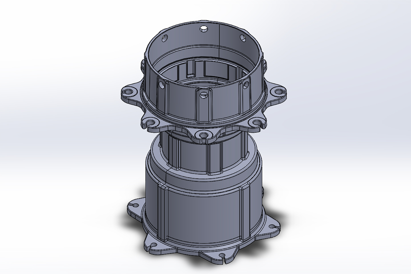 CAD-Modell des Aktuatorgehäuses