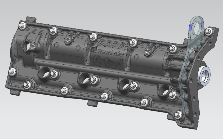 Load-bearing camshaft module made of fiber-reinforced plastic