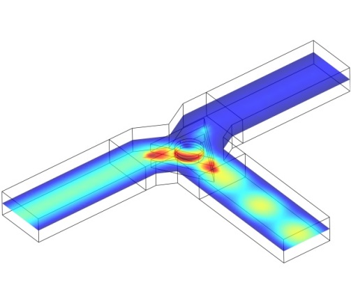 Simulation of the electrical microwave field in a circulator